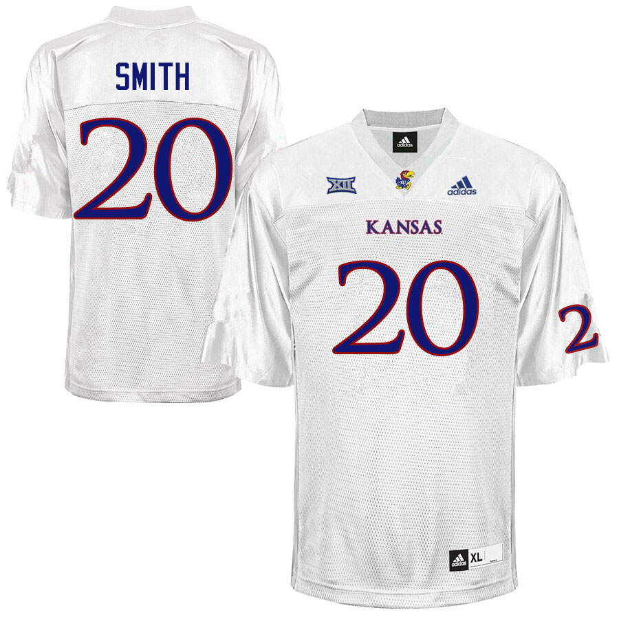 Men #20 Bam Smith Kansas Jayhawks College Football Jerseys Sale-White - Click Image to Close